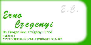 erno czegenyi business card